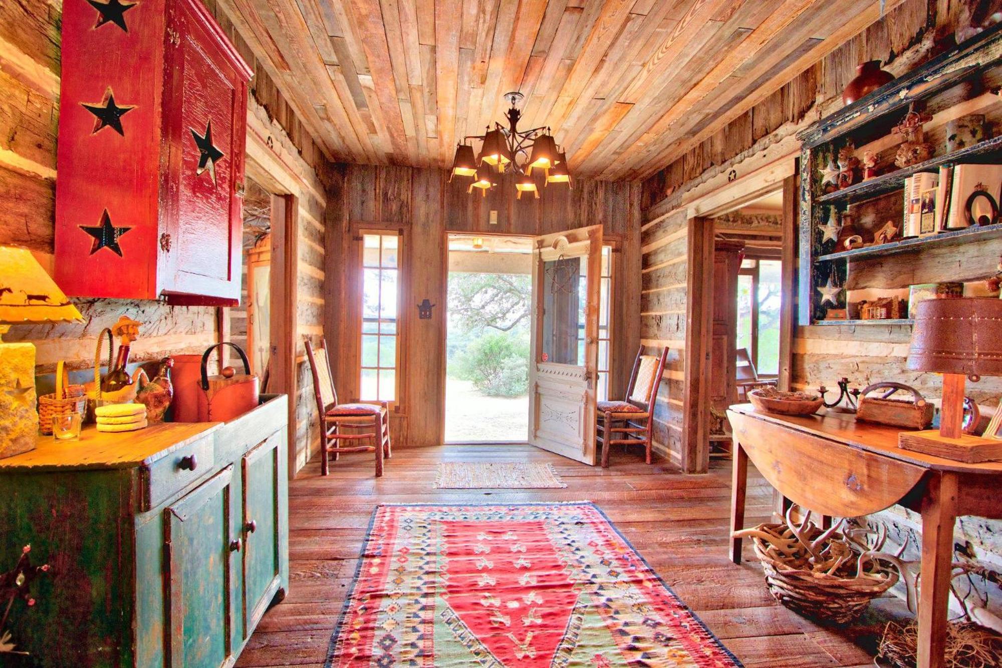 Log Cabin At Old Glory Ranch Wimberley Exteriör bild